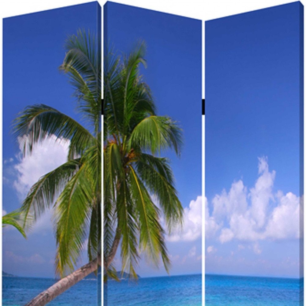 48 X 72 Multi Color Wood Canvas Paradise  Screen