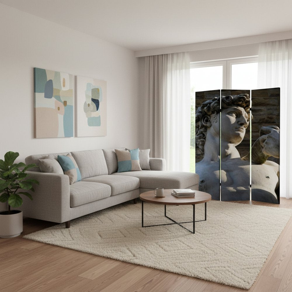 48" X 72" Multi Color Wood Canvas Rome  Screen