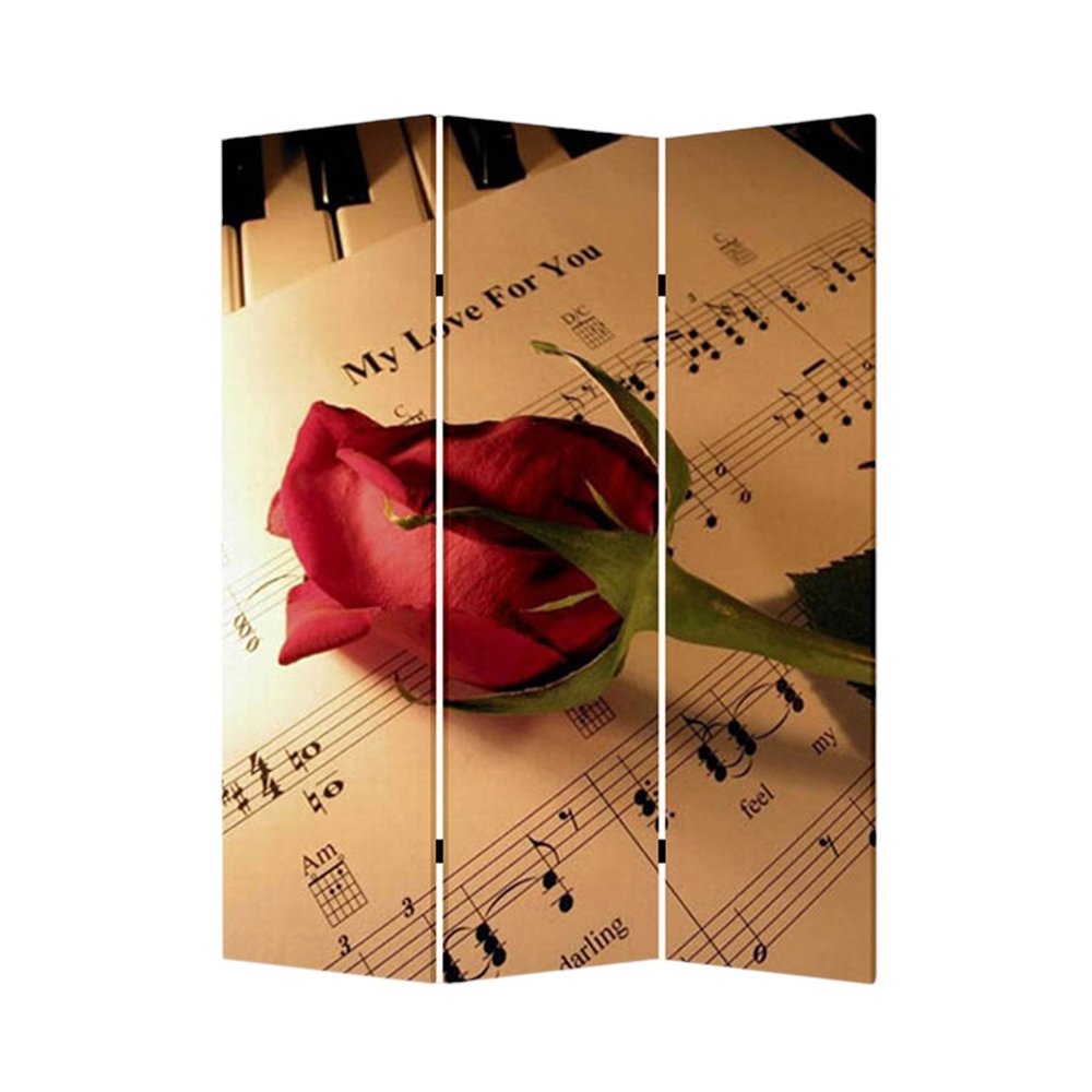 48 X 72 Multi Color Wood Canvas Music  Screen