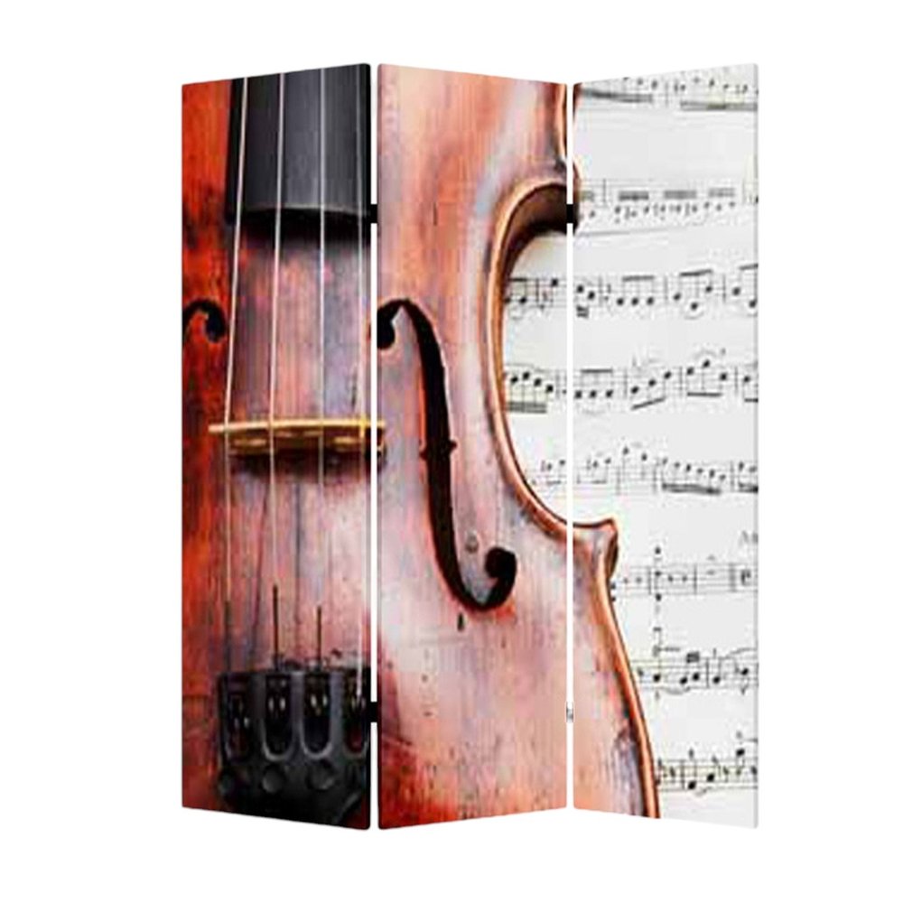 48 X 72 Multi Color Wood Canvas Music  Screen