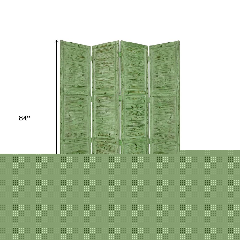 84" Black Wood Folding Four Panel Screen Room Divider