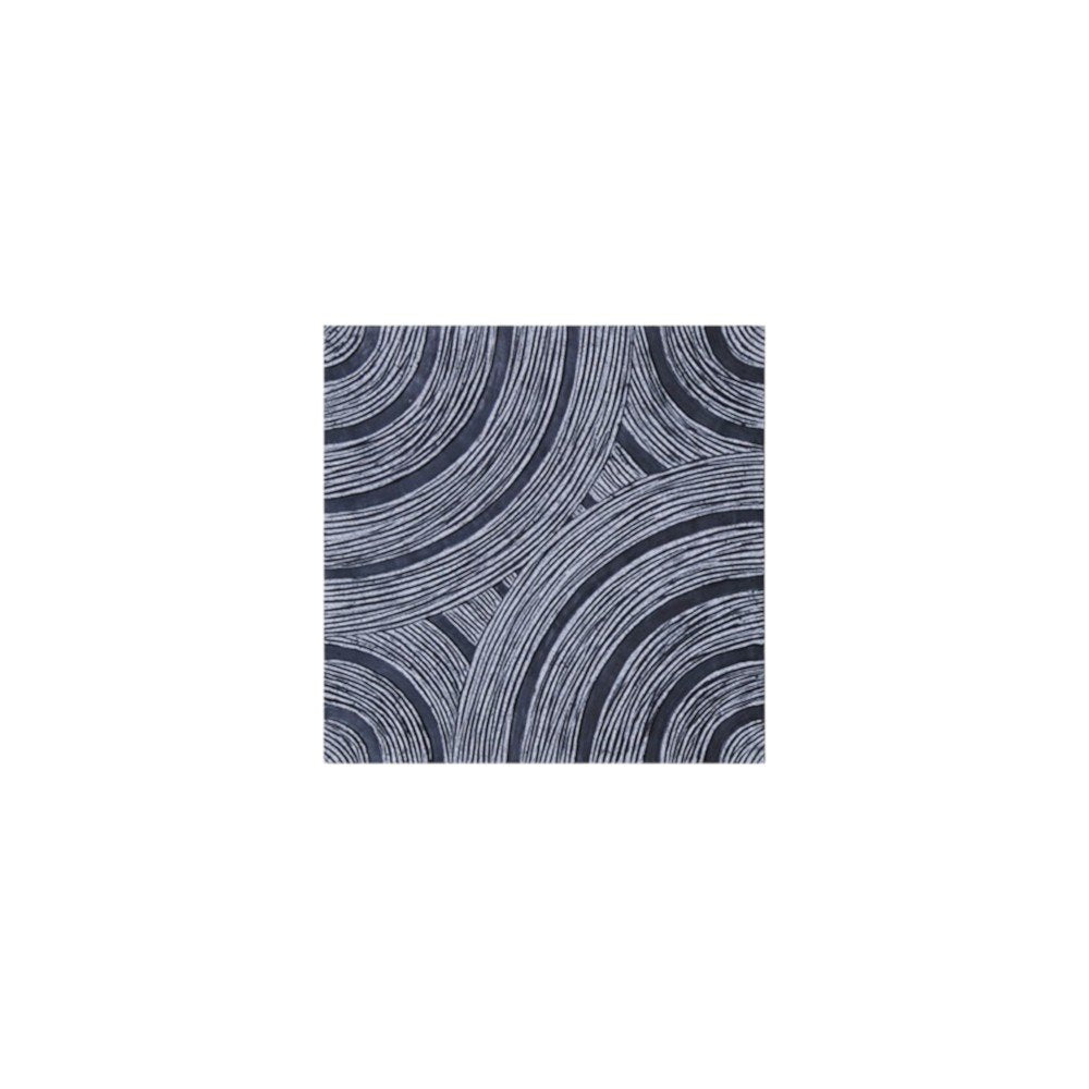 13" X 13" X 2" Gray Lined, Square - Wall Decor