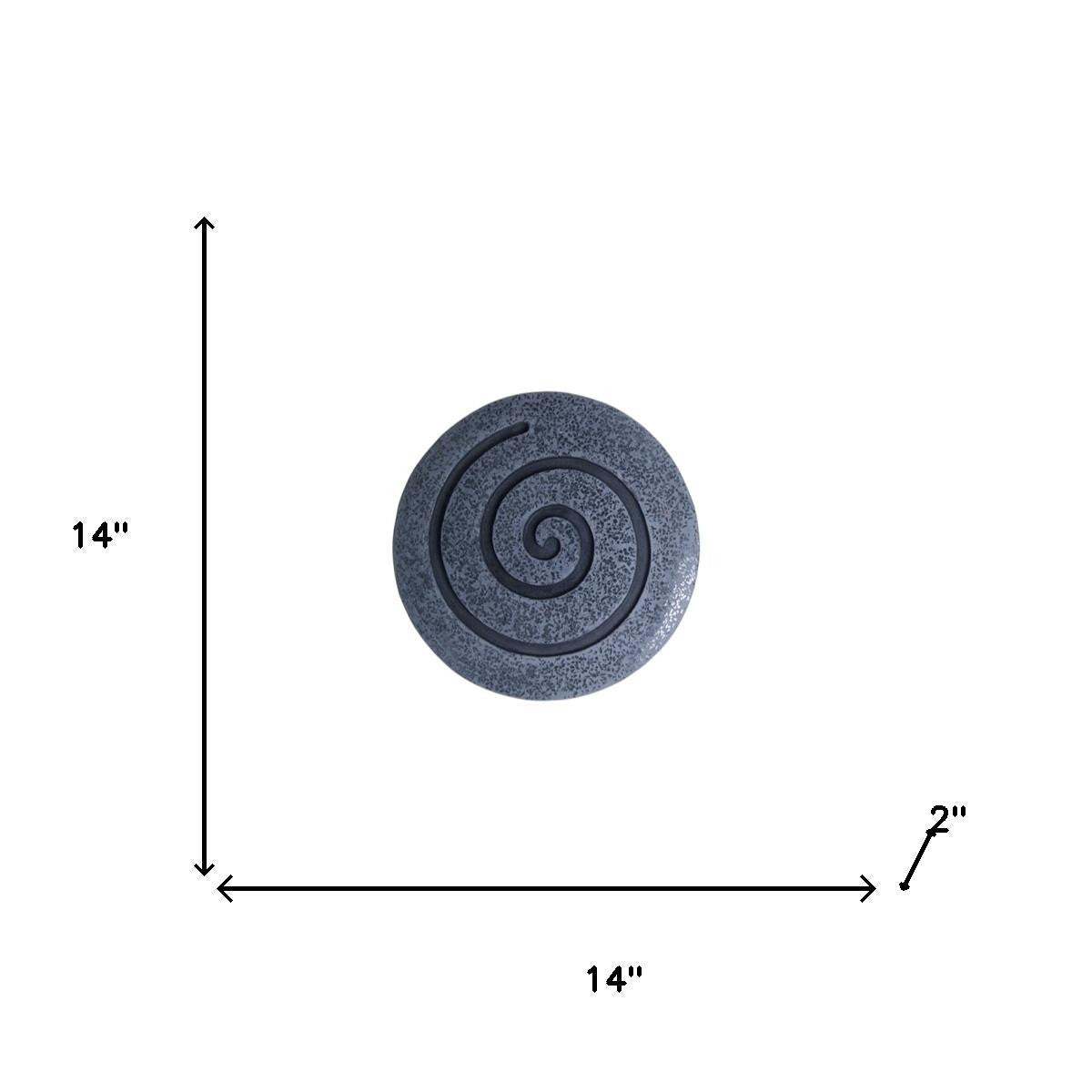 14" X 14" X 2" Gray Round Modern Spiral Wall Art