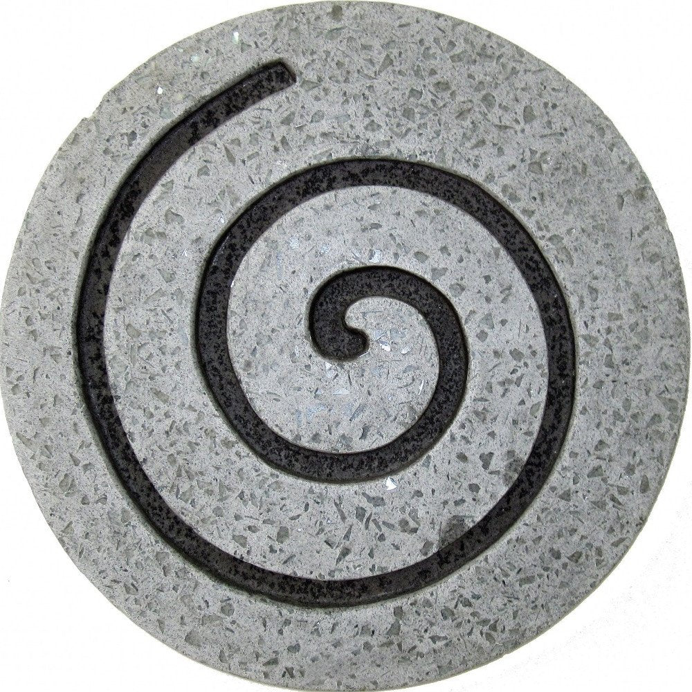 19" X 19" X 2" Gray Round Modern Spiral Wall Art