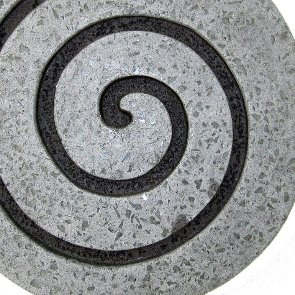 28" X 28" X 2" Gray Round Modern Spiral Wall Art
