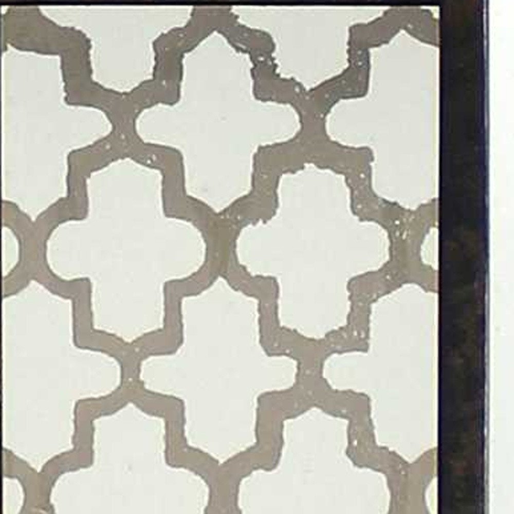 30" Distressed Bronze Metal Bedside Lamp With Beige Shade