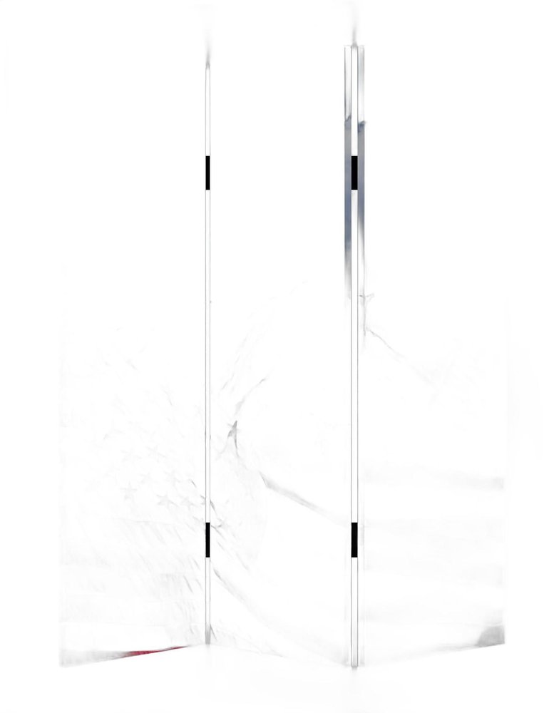 72" Red White And Blue American Flag Reversible Canvas Folding Three Panel Room Divider