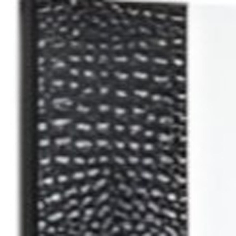 41" Black Faux Shagreen Partially Framed Accent Mirror