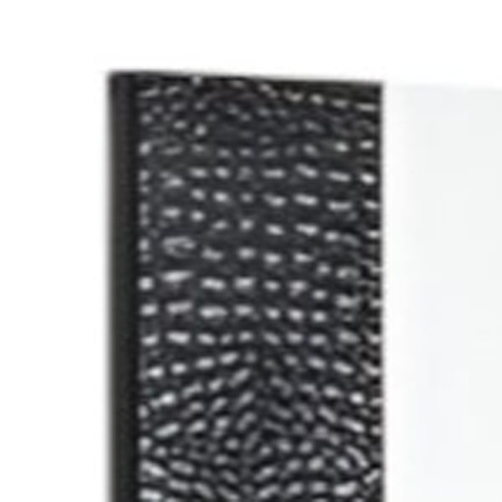 41" Black Faux Shagreen Partially Framed Accent Mirror