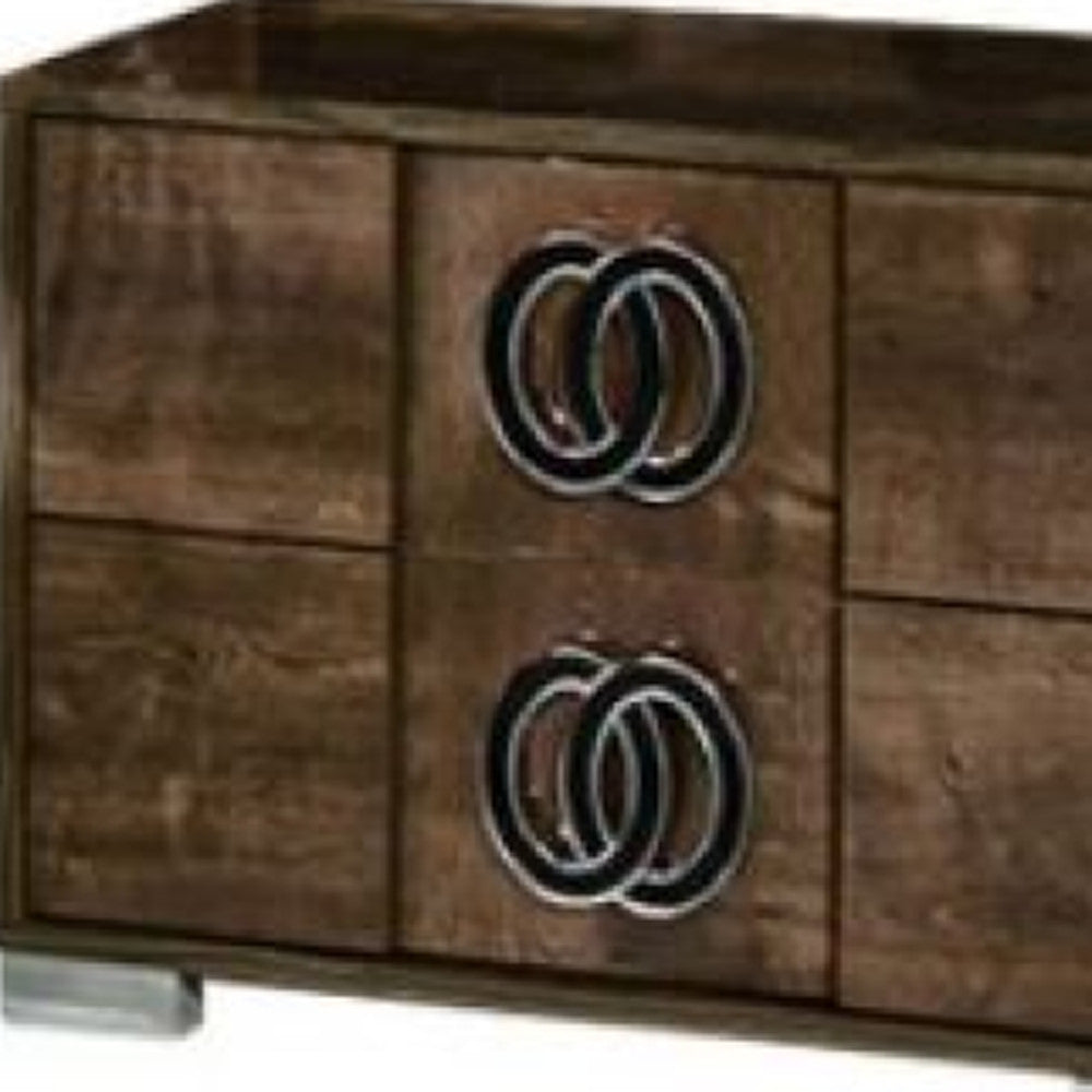 20" Walnut Wood Nightstand