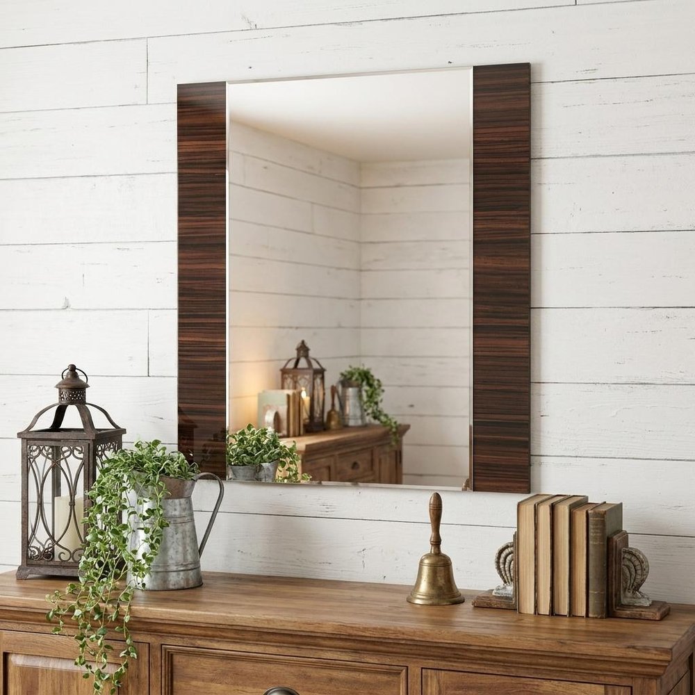 45" Ebony Wood Framed Accent Mirror