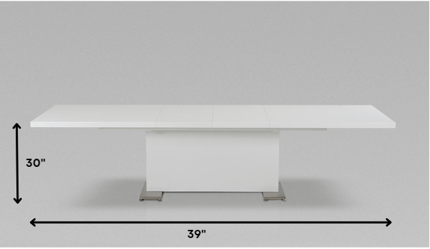 39" White Folding Dining Table