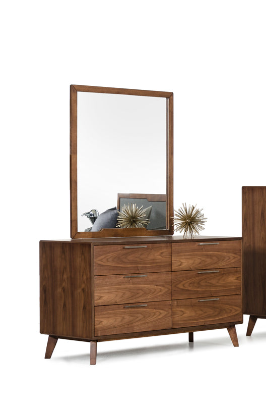 40" Brown Wood Framed Mounted Dresser Mirror
