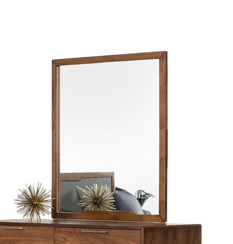 40" Brown Wood Framed Mounted Dresser Mirror