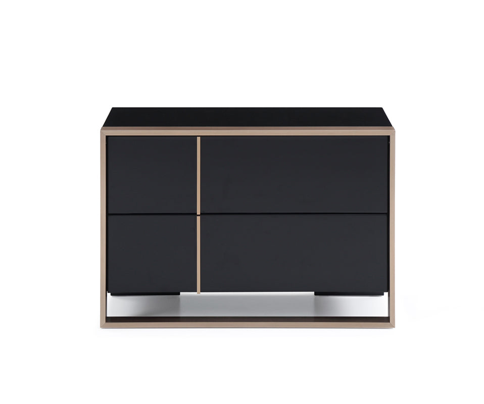 20" Black Two Drawers Nightstand