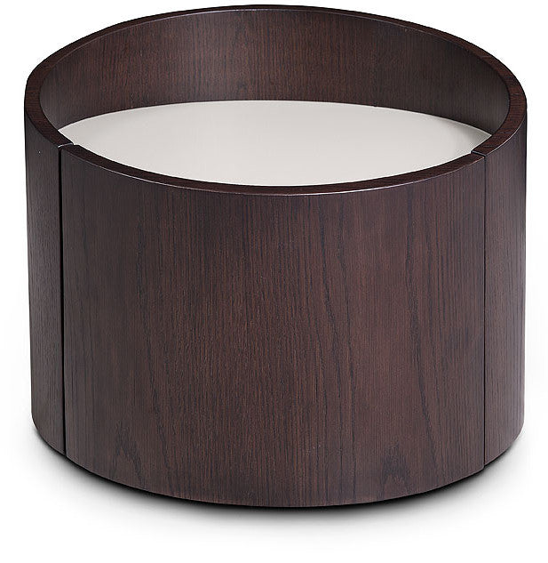 21" Round Modern Brown Oak Finish End Table