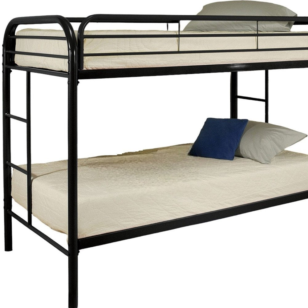 Black Twin Over Twin Metal Bunk Bed