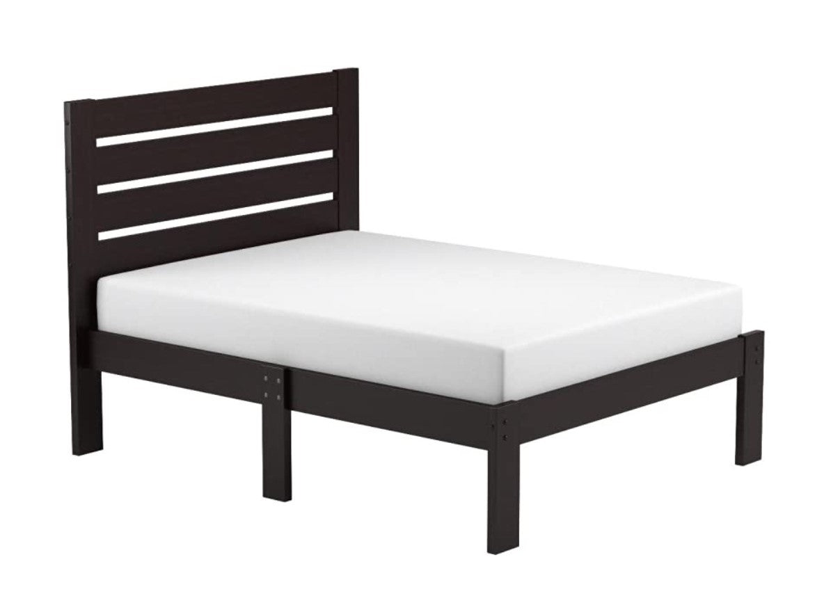 Espresso Solid Wood Full Tufted Bed