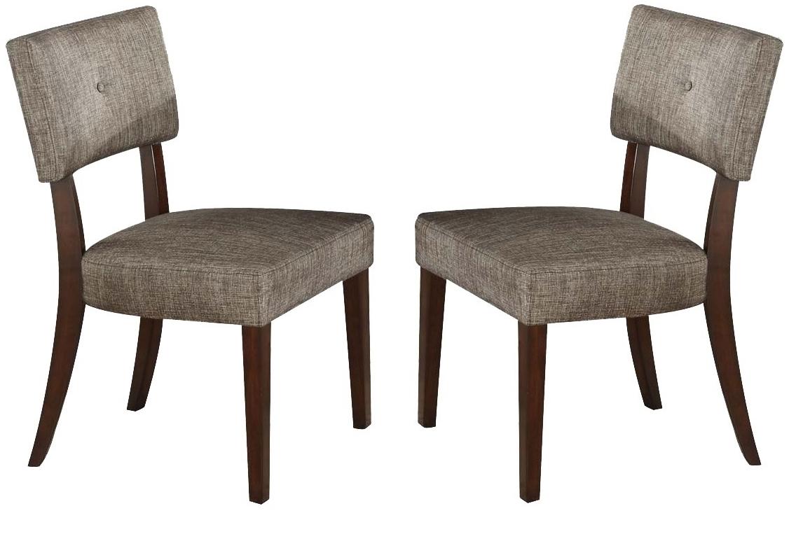 20" X 20" X 36" 2Pc Gray Fabric And Espresso Side Chair