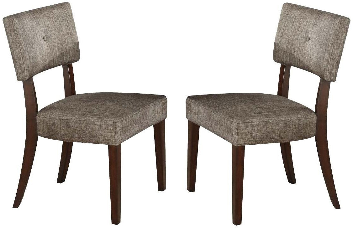 20" X 20" X 36" 2Pc Gray Fabric And Espresso Side Chair