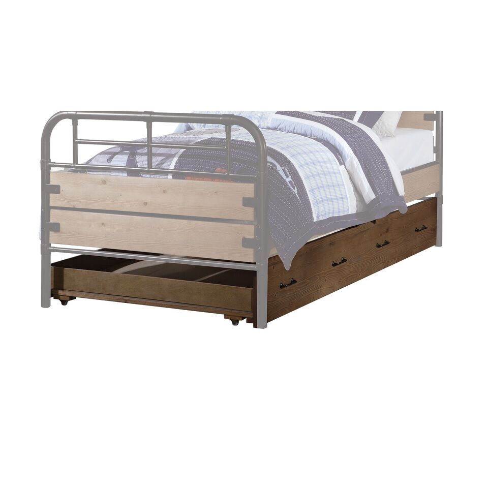 Solid Wood Twin Brown and Black Bed