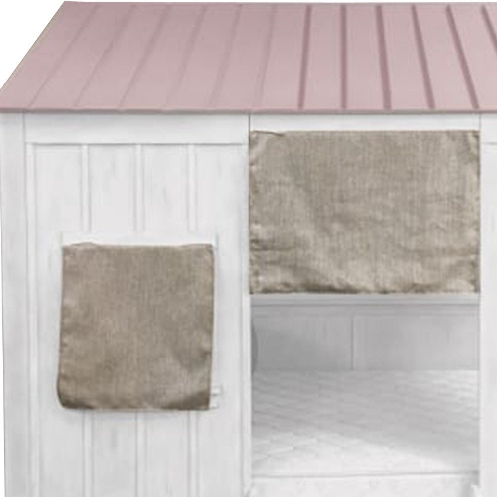 White Solid Wood Full House Bed