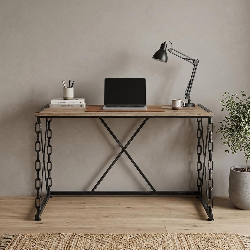 48" Brown and Black Computer Desk