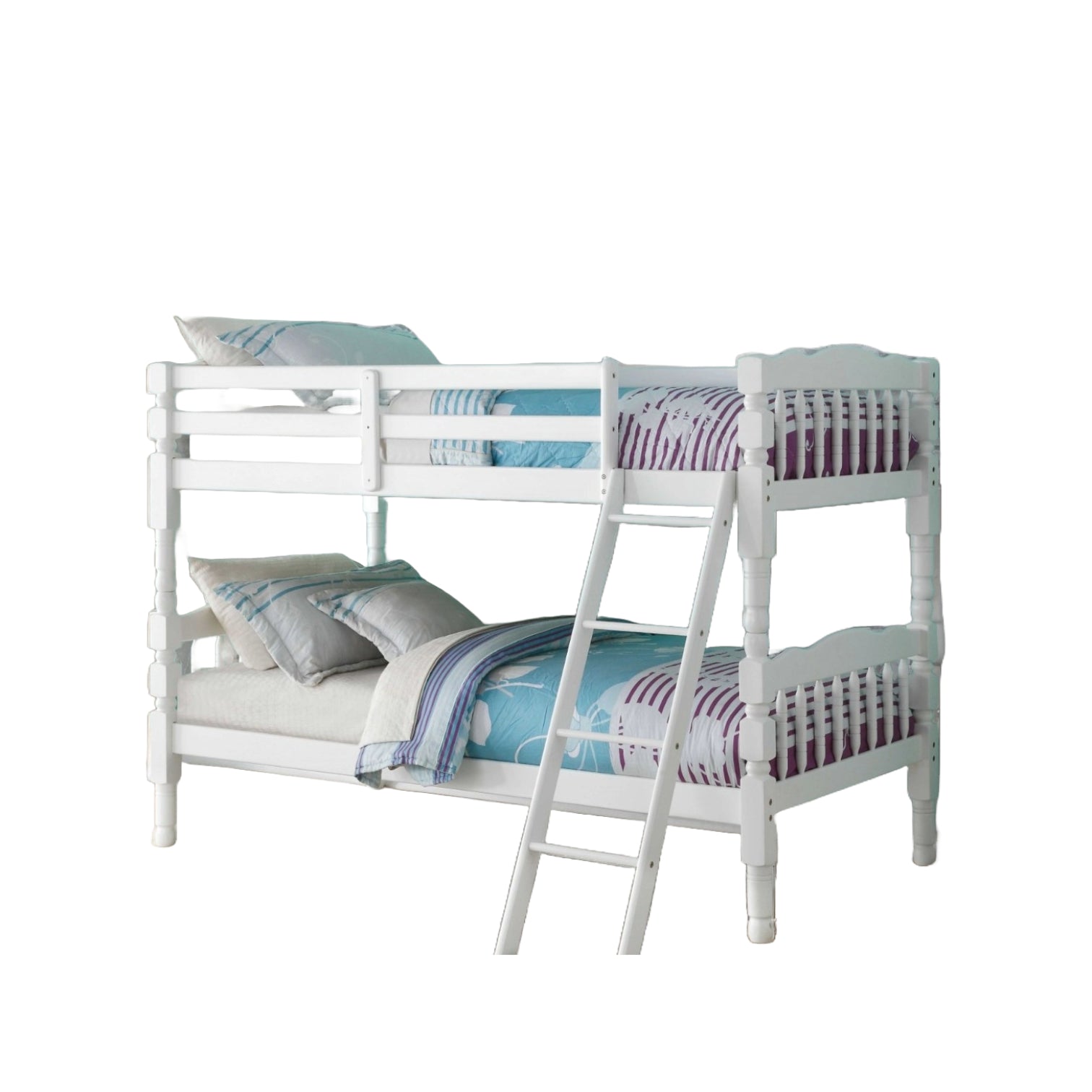 White Twin Over Twin Bunk Bed
