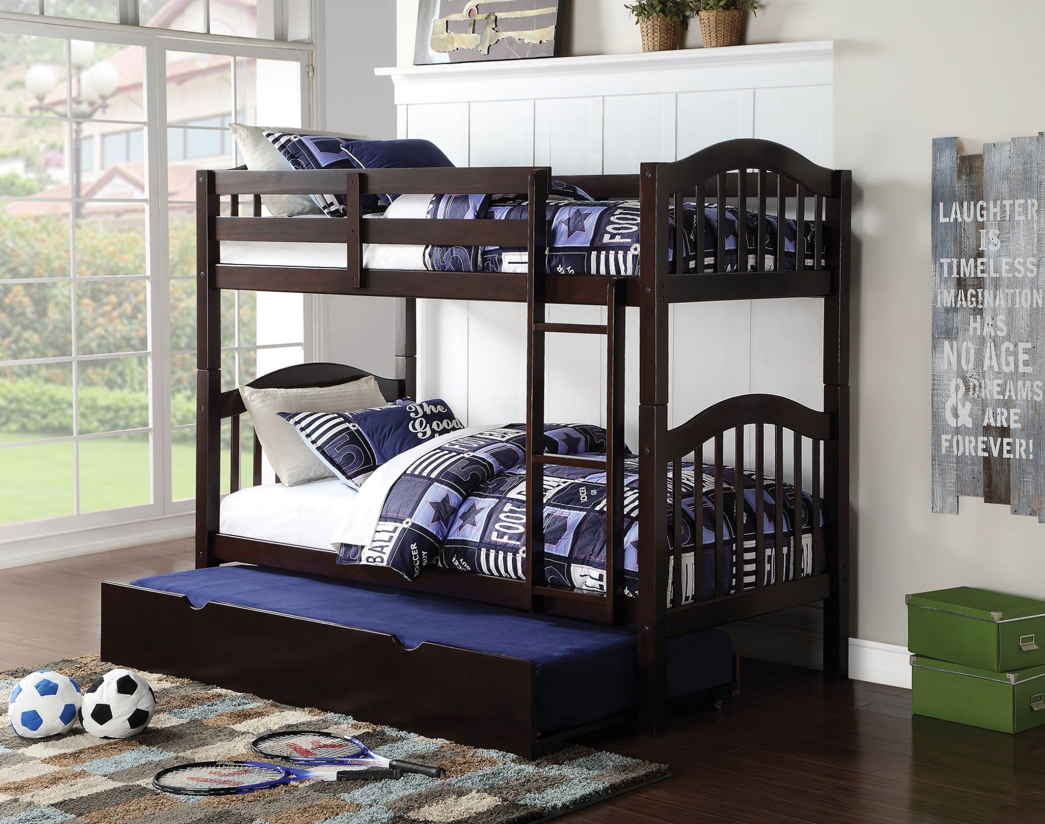 Dark Brown Twin Contemporary Bunk Bed