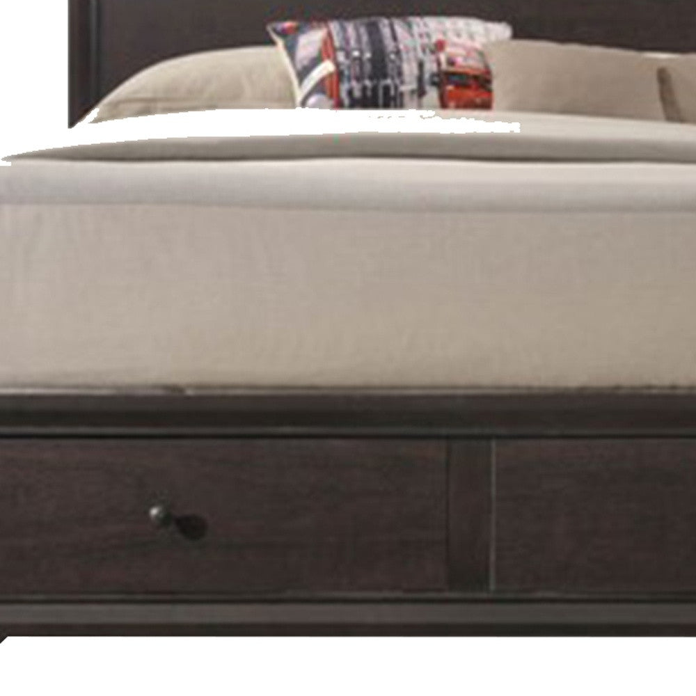 Rich Espresso Finish Queen Bed With Storage