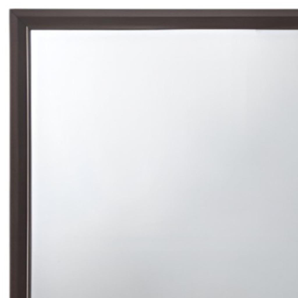 35" Espresso Wood Mounted Dresser Mirror