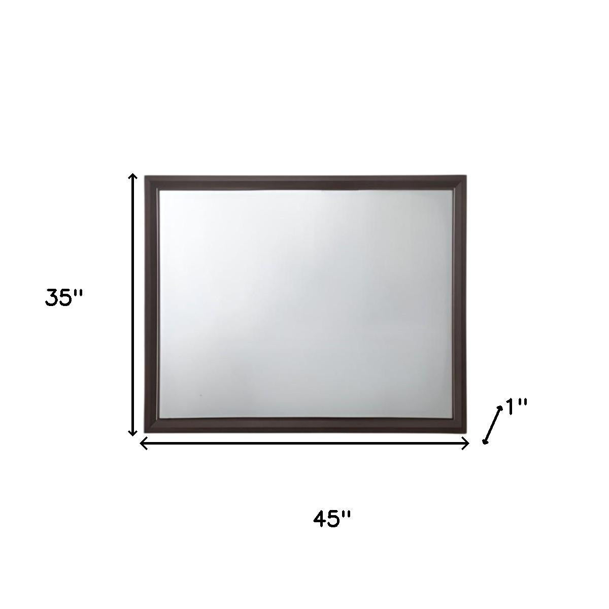 35" Espresso Wood Mounted Dresser Mirror