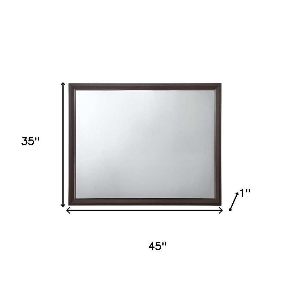 35" Espresso Wood Mounted Dresser Mirror