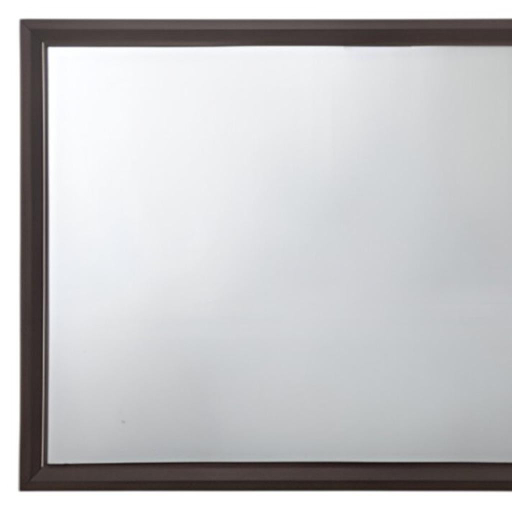 35" Espresso Wood Mounted Dresser Mirror