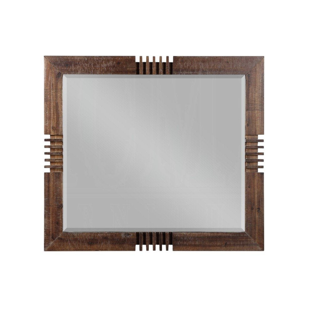 Reclaimed Oak Finish Rectangular Mirror