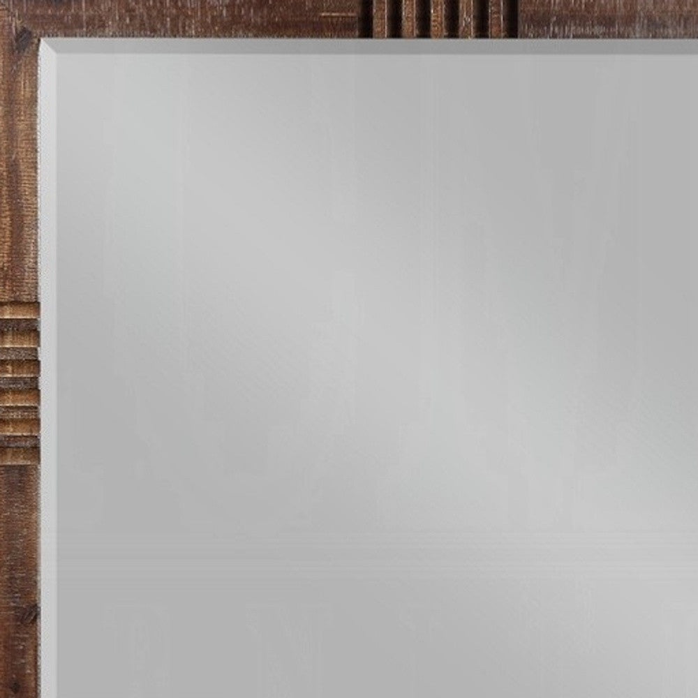 Reclaimed Oak Finish Rectangular Mirror