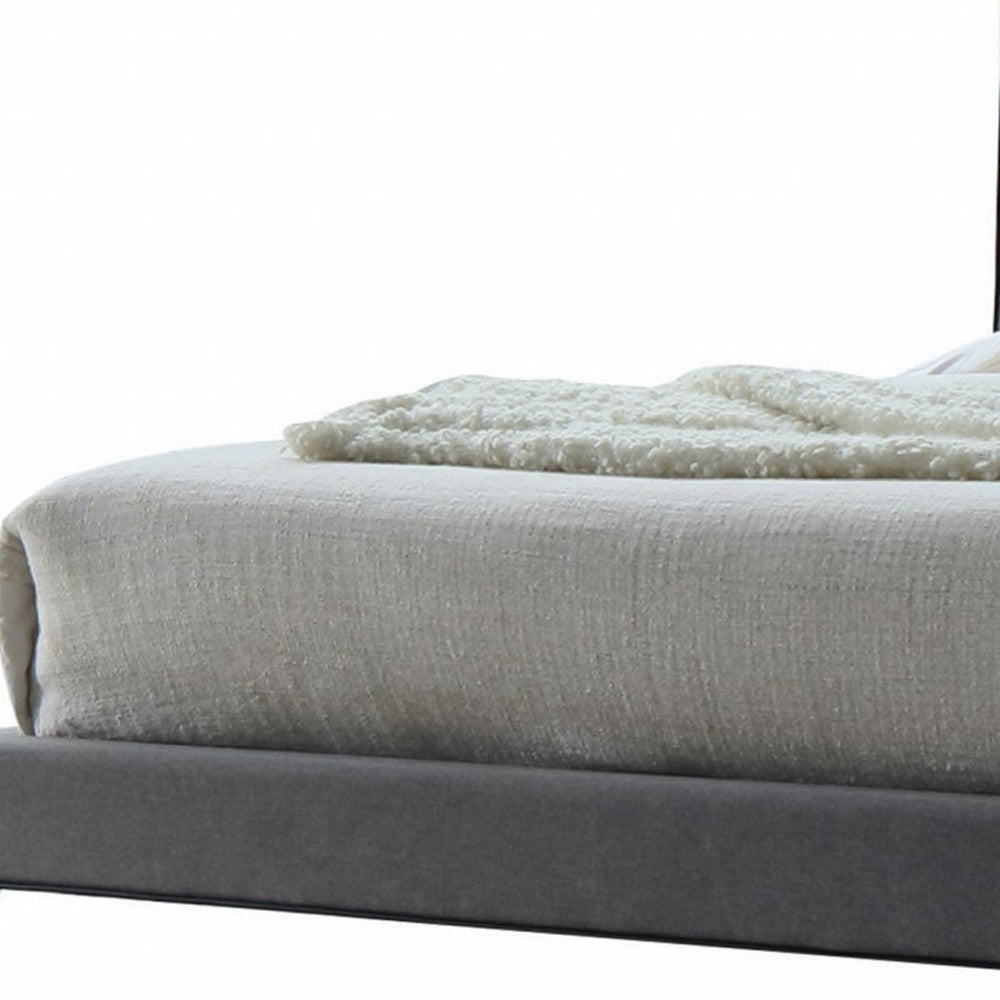 Light Gray Queen Tufted Upholstered Linen Bed Frame