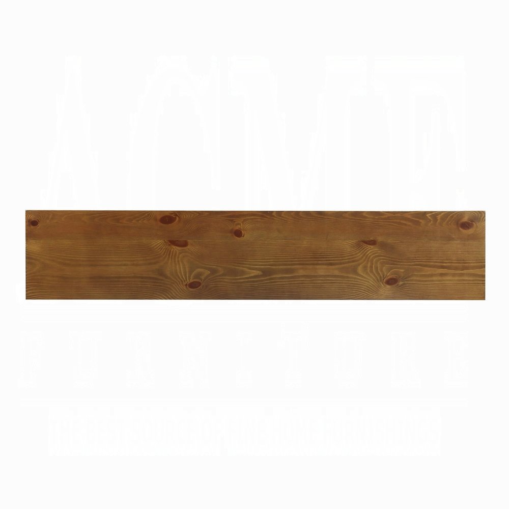 72" Oak Wood Floor Shelf Console Table With Shelf