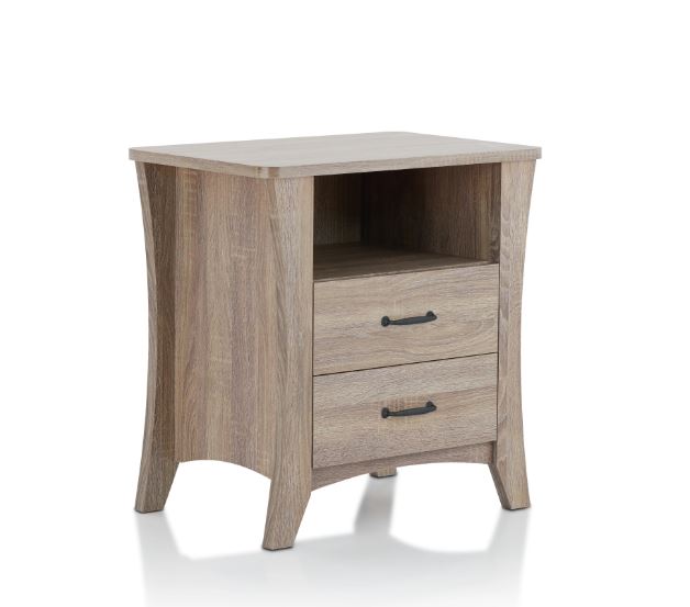 24" Brown Two Drawers Nightstand