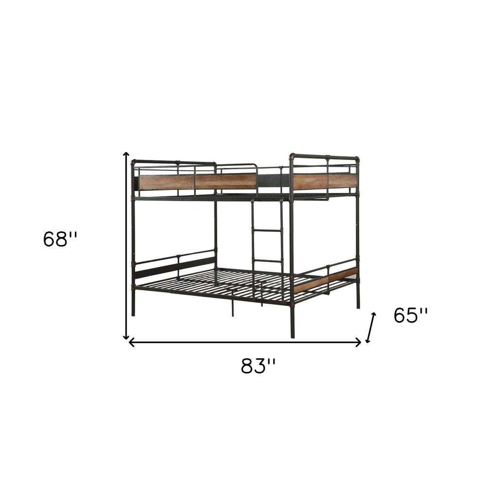 Bronze Queen Over Queen Metal Bunk Bed