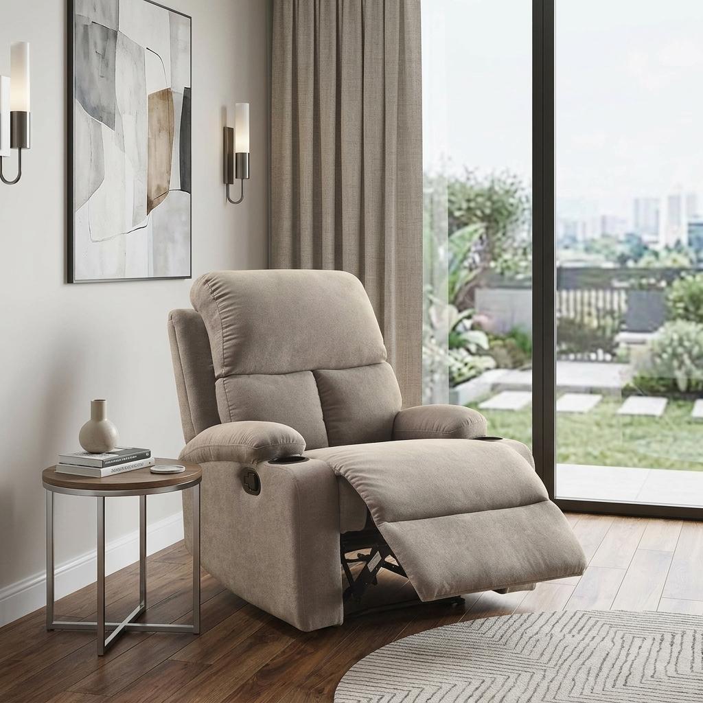 32" Gray Linen Recliner