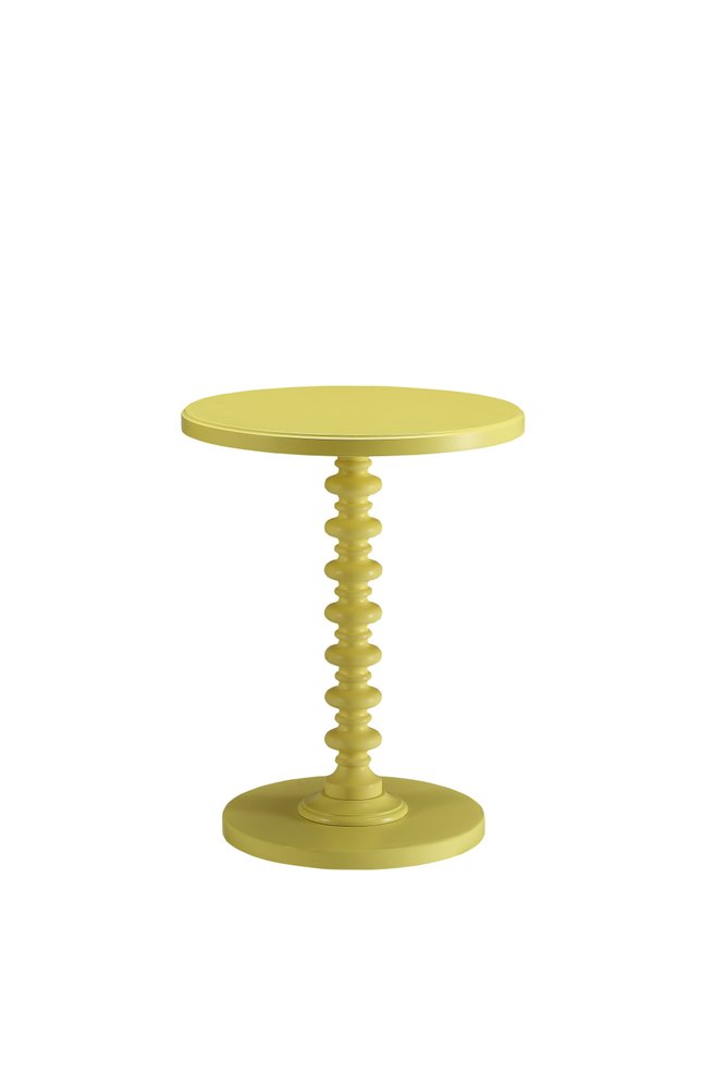 22" Black Solid Wood Round End Table