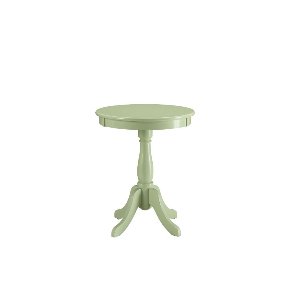 Cottage White Wood Pedestal Side Or End Table