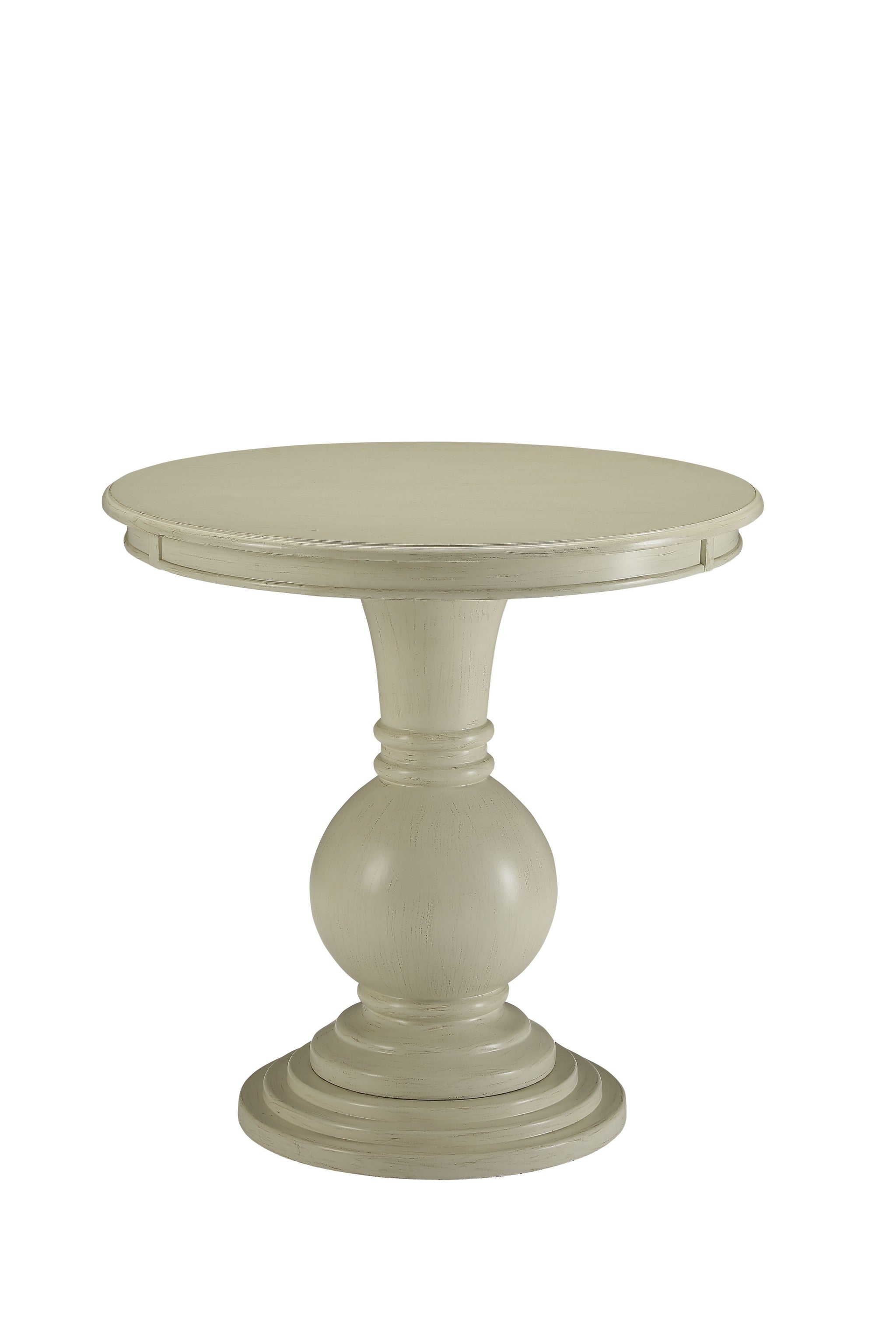 26" Brown Solid Wood Round Pedestal End Table