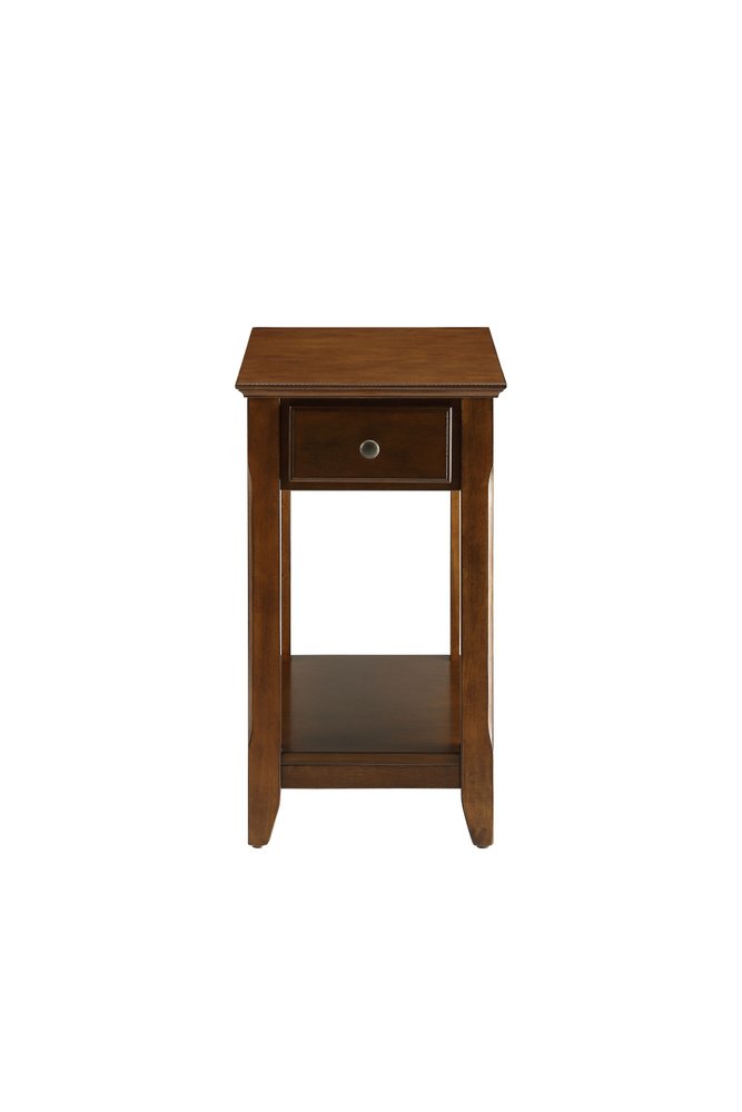 23" White Solid and Manufactured Wood End Table With Drawer And Shelf
