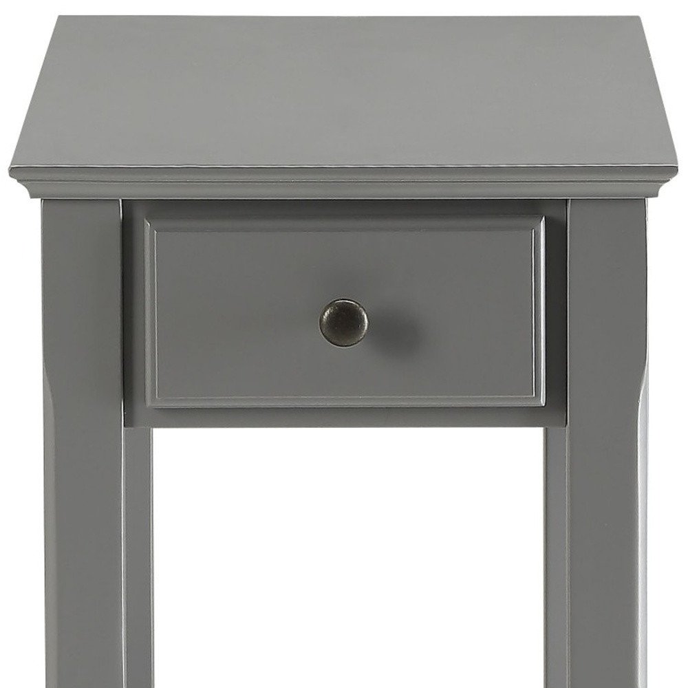 23" White Solid and Manufactured Wood End Table With Drawer And Shelf