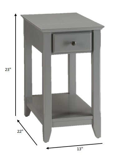 23" Gray Solid and Manufactured Wood End Table