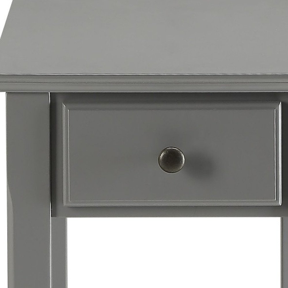23" White Solid and Manufactured Wood End Table With Drawer And Shelf