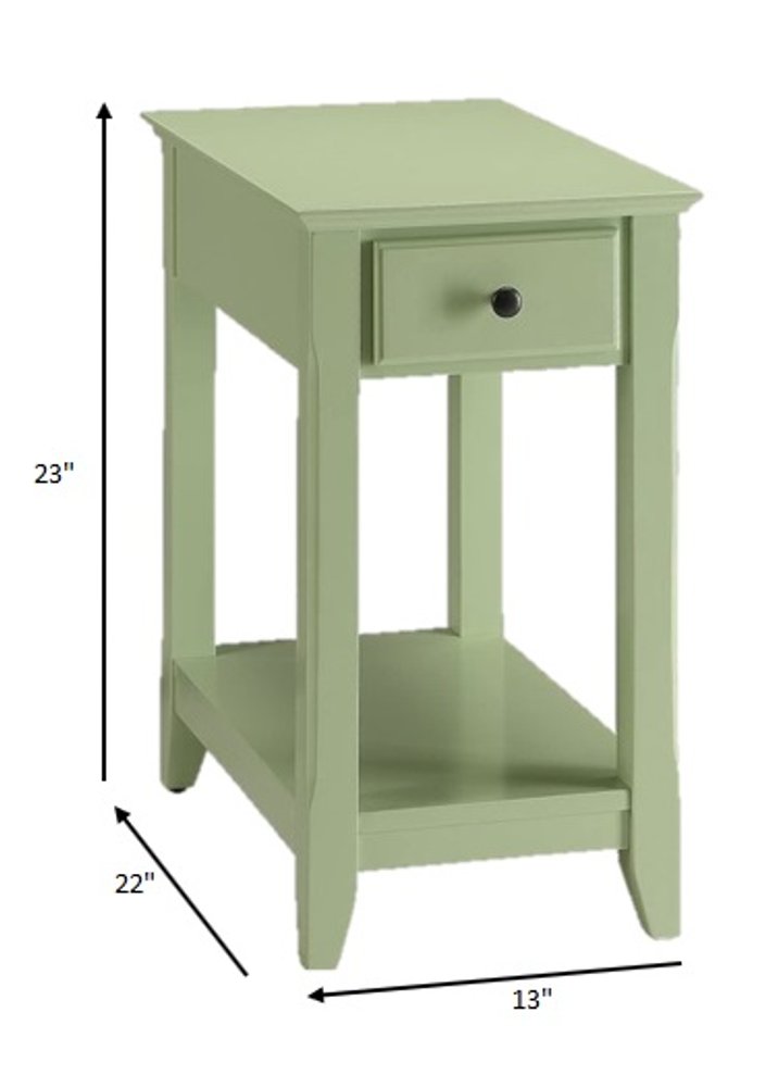 23" White Solid and Manufactured Wood End Table With Drawer And Shelf