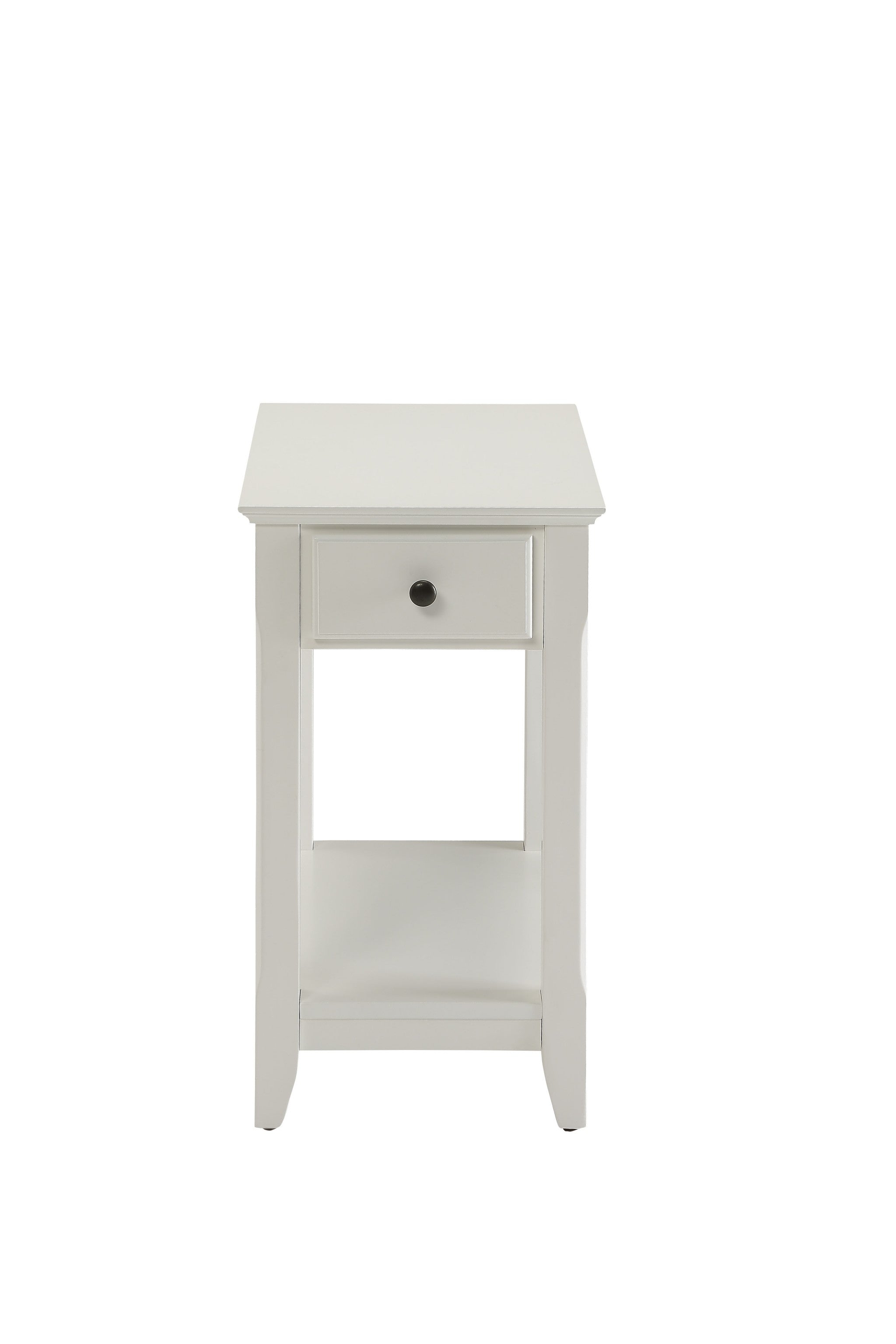 23" White Solid and Manufactured Wood End Table With Drawer And Shelf